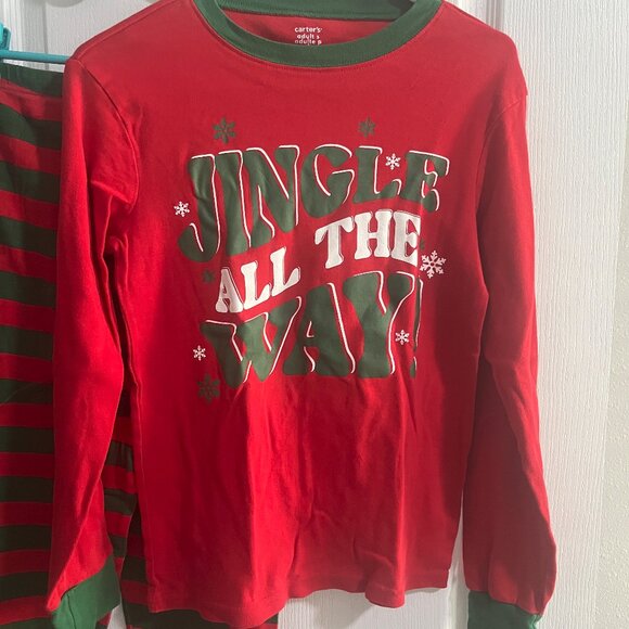 Carters 3 sets of pajama's!  'Jingle all the way' Adult, Child, and size 6 - Picture 13 of 15